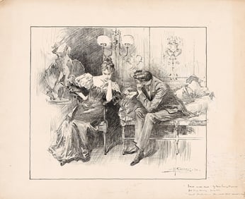 Howard Chandler Christy, (1873-1952), "And slowly came the words that seemed so dear." 1896.