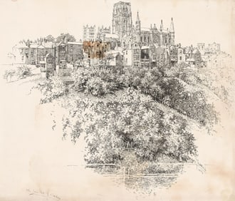 Joseph Pennell, (1857-1926), Group of 3 illustrations for "English Cathedrals". 1884-86.