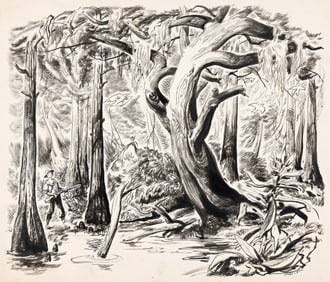 Henry Clarence Pitz, (1895-1976), In the Swamp. 1946.