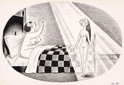 Richard Taylor, (1902-1970), Madame Clarence's Drawing-Room. Circa 1932.