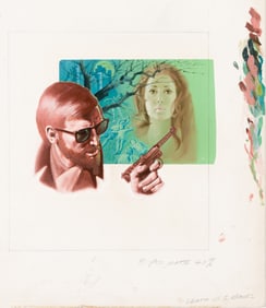 Unknown artist signed Tom O'Brien, Death In 5 Boxes. 1973.