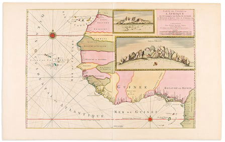 (AFRICA.) Pierre Mortier. Carte des Costes de l'Afrique... Amsterdam, circa 1700