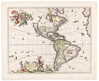 (AMERICAS.) Nicolas Visscher. Novissima et Accuratissima Totius Americae Descriptio. Amsterdam,