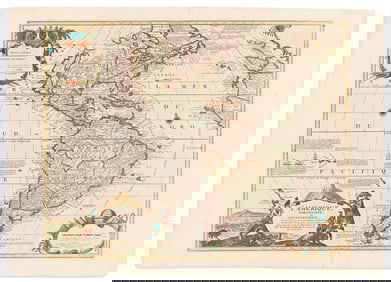 (AMERICAS.) Nicolas de Fer. L'Amerique Meridionale, et Septentrionale. Paris, 1705