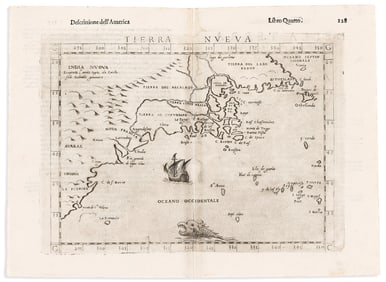 (AMERICAN ATLANTIC SEABOARD.) Girolamo Ruscelli. Teirra Nueva. Venice, 1598