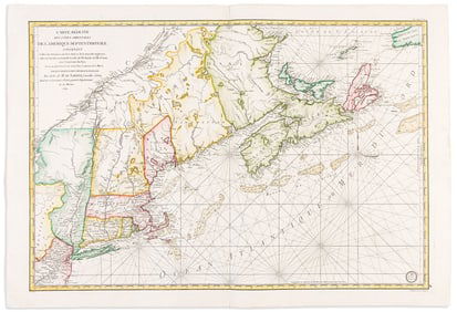 (AMERICAN NORTHEAST.) Antoine Sartine. Carte Reduite des Cotes Orientales de l'Amerique