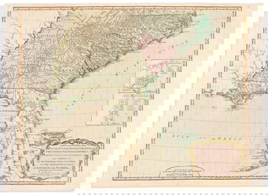 (AMERICAN SOUTHEAST.) Robert Laurie; and James Whittle. A New and General Map of the Southern