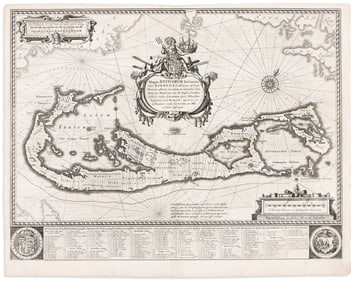 (BERMUDA.) Willem Blaeu. Mappa Aestivarum Insularum, Alias Barmudas. Amsterdam, circa 1635