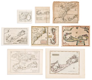 (BERMUDA.) Group of 18 seventeenth-to-twentieth-century engraved or lithographed maps. Vp, vd,