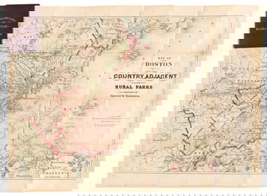 (BOSTON.) Alexander Williams & Co. Map of Boston and the Country Adjacent... [Boston], circa 1875