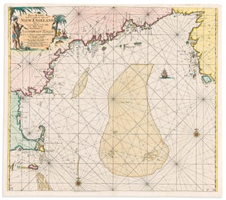 (CAPE COD.) Johannes Van Keulen. Pas-Kaart Vande Zee Kusten Inde Boght van Niew Engeland. Amsterdam,