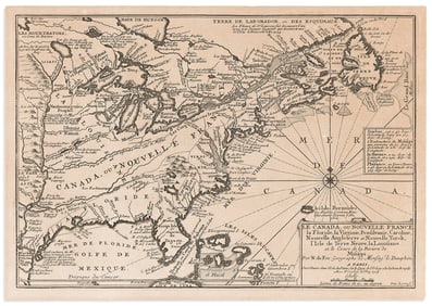(COLONIAL NORTH AMERICA.) Nicholas de Fer. Le Canada, ou Nouvelle France, la Floride... Paris, 1705