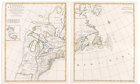 (COLONIAL NORTH AMERICA.) Johannes Covens and Cornelius Mortier. Carte Nouvelle de l'Amerique