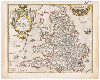 (ENGLAND.) Abraham Ortelius. Angliae Regni Florentissimi Nova Descriptio. Antwerp, 1588