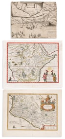 (MISCELLANEOUS.) Group of 9 seventeenth-and-eighteenth-century engraved maps of various parts of the