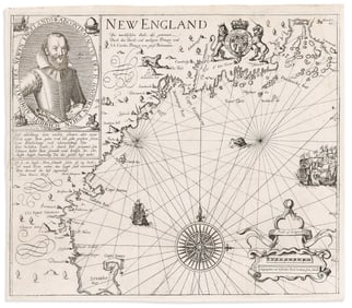 (NEW ENGLAND.) Levinus Hulsius; after Captain John Smith. New England. Frankfurt, 1617