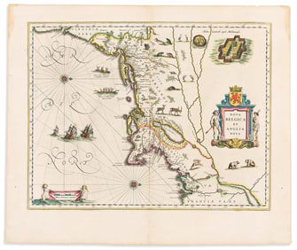(NEW ENGLAND.) Willem Blaeu. Nova Belgica et Anglia Nova. Amsterdam, circa 1635