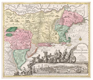 (NEW ENGLAND.) Tobias Conrad Lotter. Recens Edita Totius Novi Belgii in America Septentrionali.