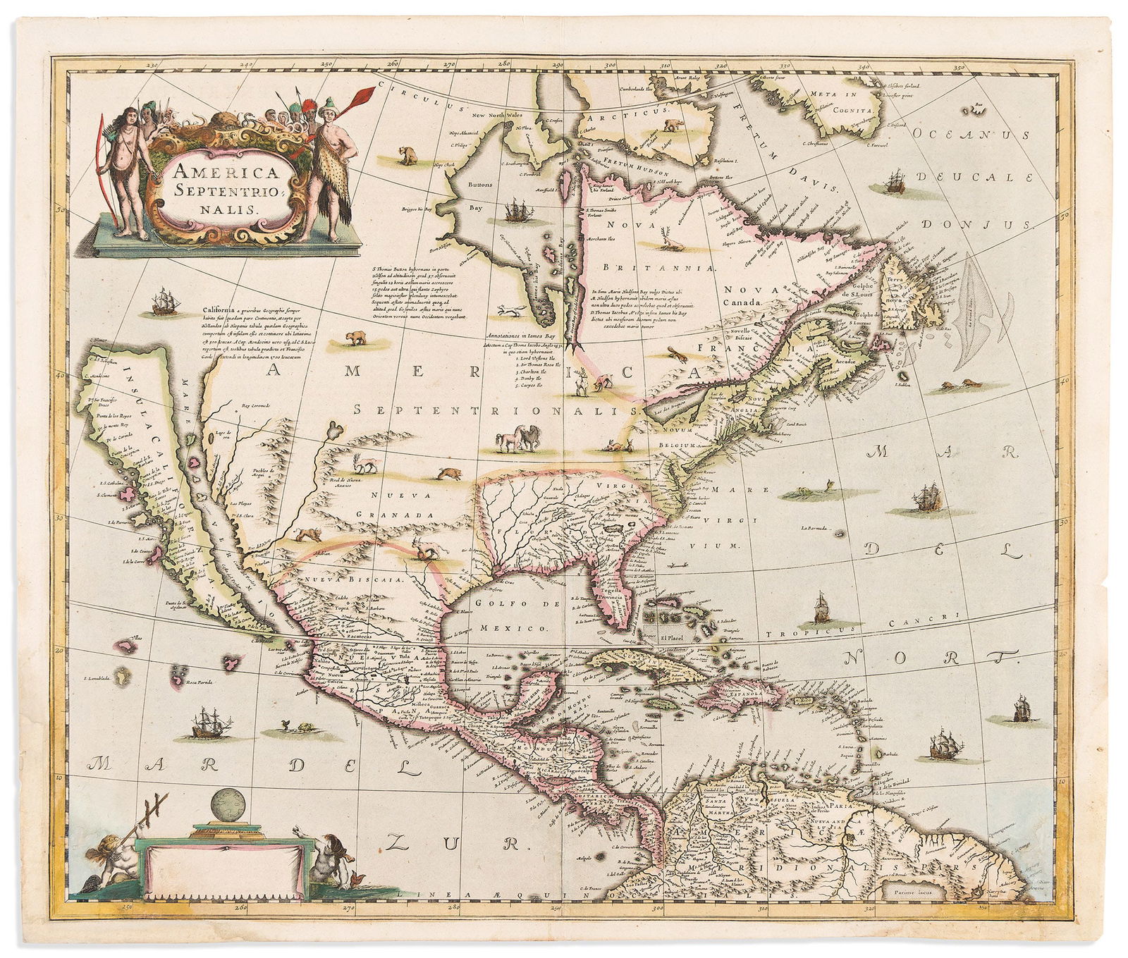 (NORTH AMERICA.) Henricus Hondius. America Septentrionalis. Amsterdam, 1639 (1 of 1)