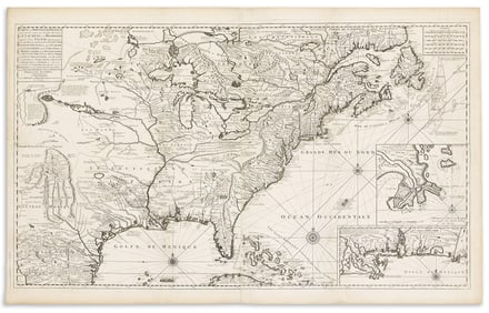 (NORTH AMERICA.) Gerard van Keulen. Carte de la Nouvelle France ou se Voit le Cours des Grandes