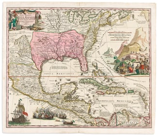 (NORTH AMERICA / CARIBBEAN.) Johann Baptist Homann. Regni Mexicani seu Novae Hispaniae, Floridae,