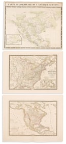 (NORTH AMERICA.) Group of 5 eighteenth-and-nineteenth-century maps. Vp, vd