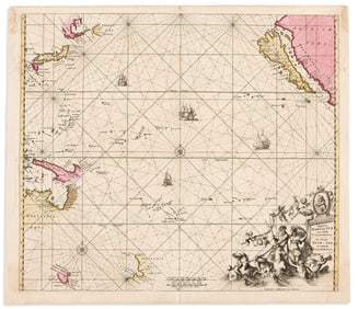 (PACIFIC OCEAN.) Frederick de Wit; and Louis Renard. Magnum Mare del Zur cum Insula California.