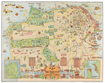 (SAN FRANCISCO.) Harrison Godwin. Map of San Francisco Showing Principal Streets and Places of