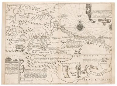 (SOUTH AMERICA -- EL DORADO.) Theodore de Bry; after Jodocus Hondius. Neuwe Landtaffel... Frankfurt,