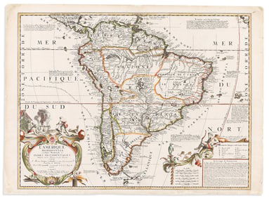 (SOUTH AMERICA.) Vincenzo Coronelli; and Jean Baptiste Nolin. L'Amerique Meridionale ou la Partie