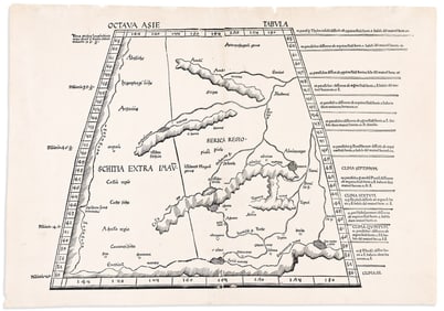 (TARTARY.) Martin Waldseemuller. Octava Asie Tabula. Strasbourg, 1513