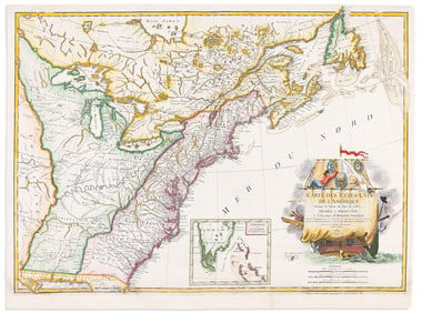 (UNITED STATES.) Jean Lattre. Carte Des Etats-Unis De L'Amerique Suivant le Traite de Paix de