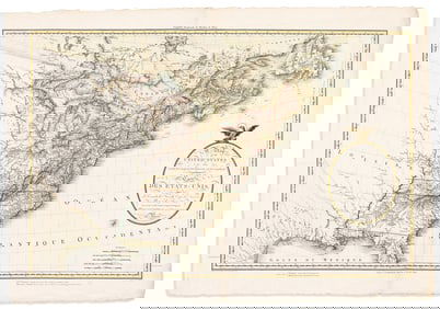 (UNITED STATES.) Pierre Lapie; and Pierre Francois Tardieu. A Map of the United States... Paris,