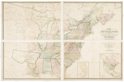 (UNITED STATES.) John and Alexander Walker. Map of the United States... London and Liverpool, 1827