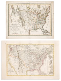(UNITED STATES.) Group of 4 early-nineteenth-century engraved maps showing the United States within