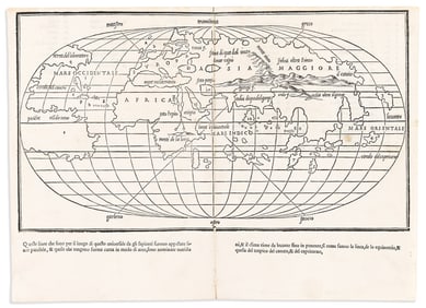 (WORLD.) Benedetto Bordone. [World Map.] Venice, 1528