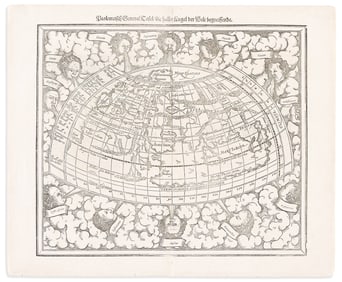 (WORLD -- PTOLEMAIC.) Sebastian Münster. Ptolemeisch General Tafel... Basel, 1588