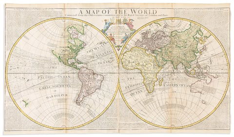 (WORLD.) John Senex. A Map of the World Corrected from the Observations Communicated to the Royal