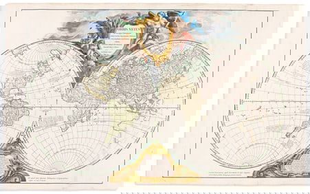 (WORLD.) Gilles Robert de Vaugondy. Orbis Vetus in Utraque Continente. Paris, 1752