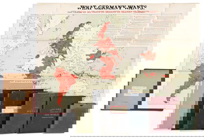 (WORLD.) Group of 7 early-twentieth-century world maps. Vp, vd