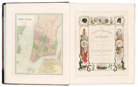 (AMERICAN ATLAS.) Thomas Gamaliel Bradford. An Illustrated Atlas... Philadelphia: E.S. Grant and