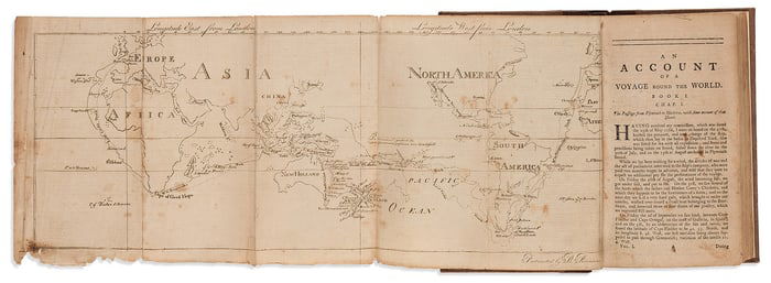 (TRAVEL.) John Hawkesworth. A New Voyage, Round the World... Performed by Captain James Cooke. New