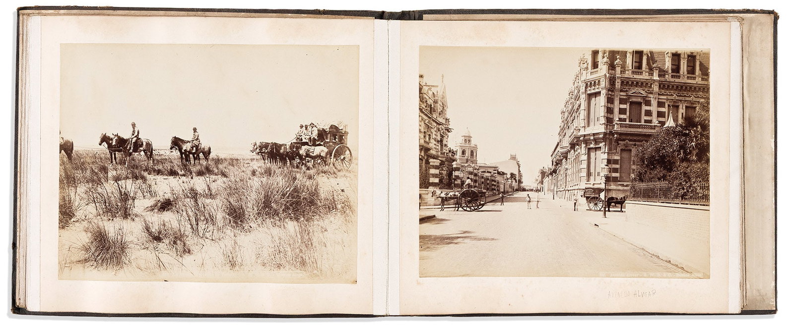 (PHOTOGRAPHY -- ARGENTINA.) Arturo Boote. Leporello album of 18 mounted albumen prints of scenes: (PHOTOGRAPHY -- ARGENTINA.) Arturo Boote. Leporello album of 18 mounted albumen prints of scenes both in town (Buenos Aires) and the countryside. Np, late nineteenth century Oblong 4to format, 9x11 in