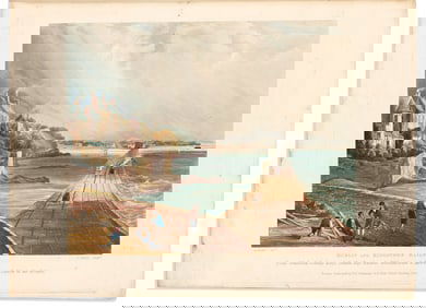 (RAILROADS -- A PIONEERING LINE.) Andrew Nichol. Five Views of the Dublin and Kingstown Railway,