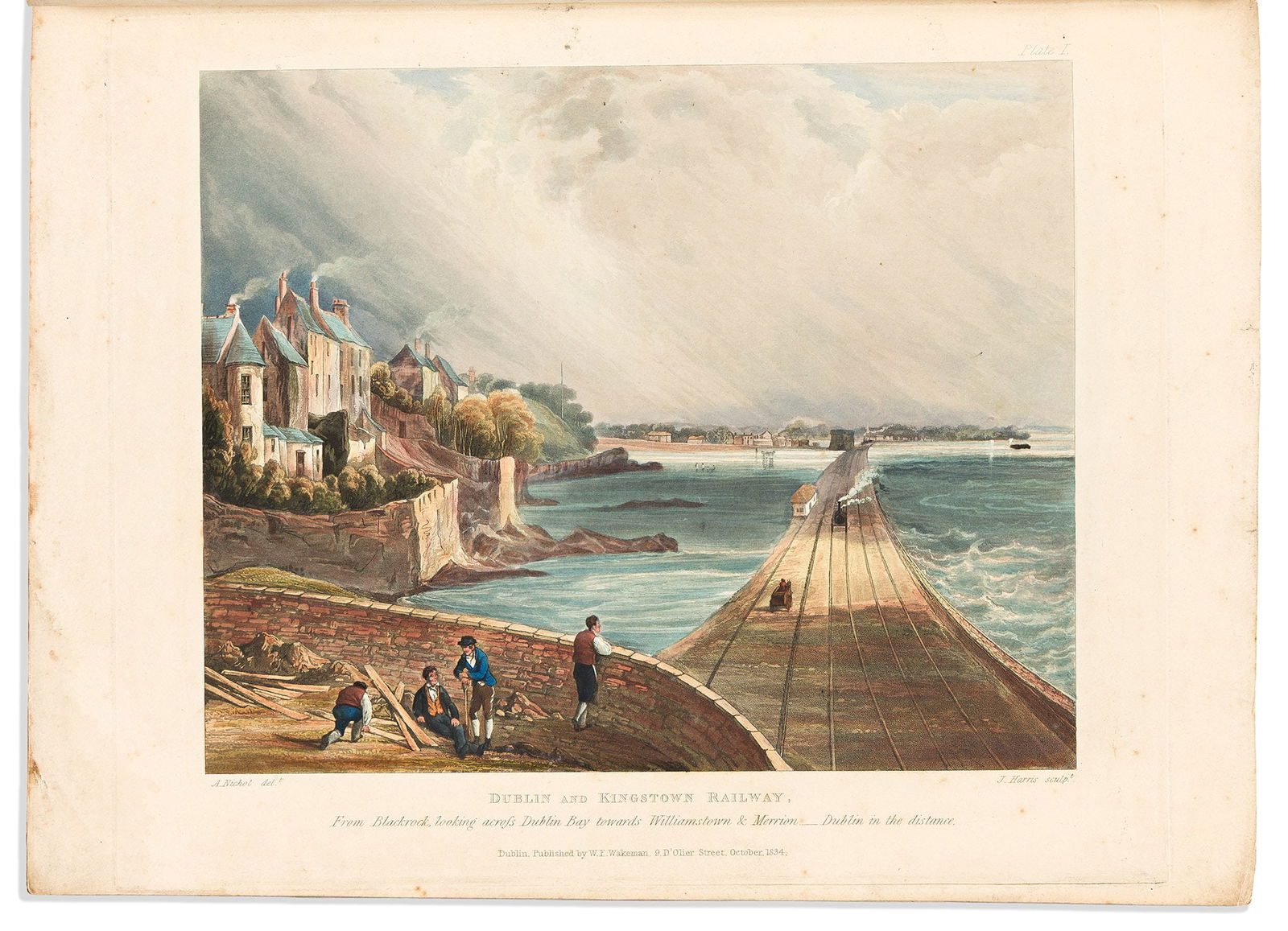 (RAILROADS -- A PIONEERING LINE.) Andrew Nichol. Five Views of the Dublin and Kingstown Railway,: (RAILROADS -- A PIONEERING LINE.)Andrew Nichol. Five Views of the Dublin and Kingstown Railway, from Drawings Taken on the Spot. Dublin: William Frederick Wakeman; and London: Ackerman & Co., 18348