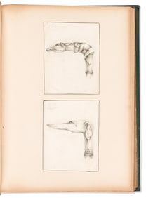 (SAMPLE BOOK -- RABOLOGY.) Album of 151 detailed graphite sketches of decorative cane or walking