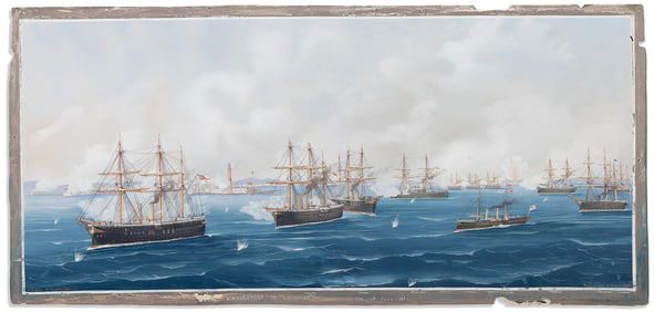 (BRITISH ROYAL NAVY.) Salvatore de Angelis. Bombardment of Alexandria... Naples, 1882