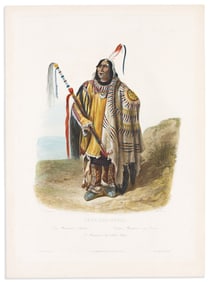 (NATIVE AMERICANS.) Karl Bodmer. Pehriska-Ruhpa, A Minatarre or Big-Bellied Indian. Tableau 17.