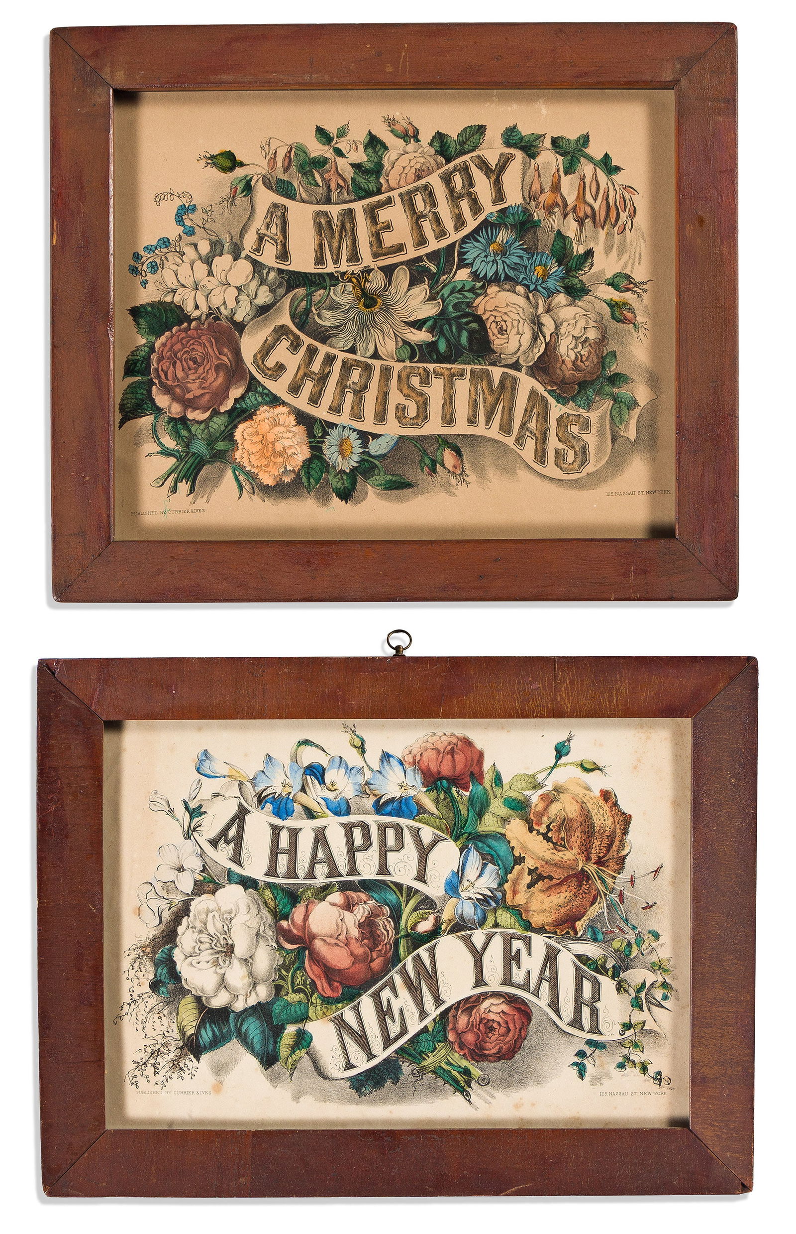(SEASON'S GREETINGS.) Currier & Ives. Merry Christmas [and] Happy New Year. New York, circa 1870s (1 of 1)