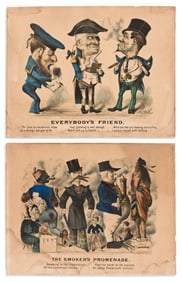 (TOBACCO.) Currier & Ives; and Thomas Worth. Everybody’s Friend [and] The Smokers Promenade.